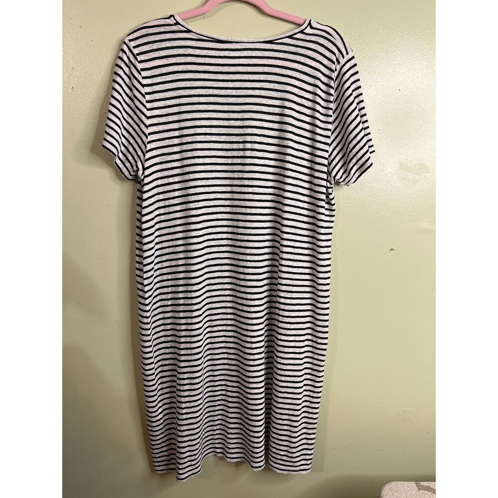 Eileen Fisher Stripe Organic Linen Knit Shift popover Dress,Size large,MSRP $188 - Picture 3 of 8